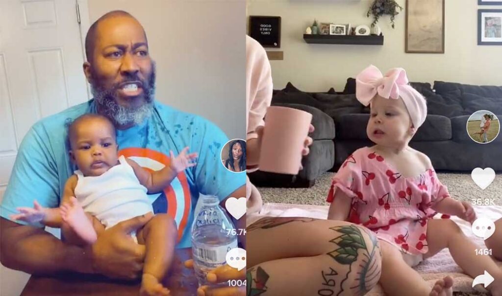 El #waterchallenge con bebés de Tik Tok que está causando conmoción